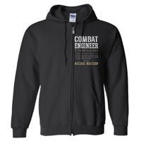 Combat Engineer Funny Engineering Dictionary Term Definition Full Zip Hoodie