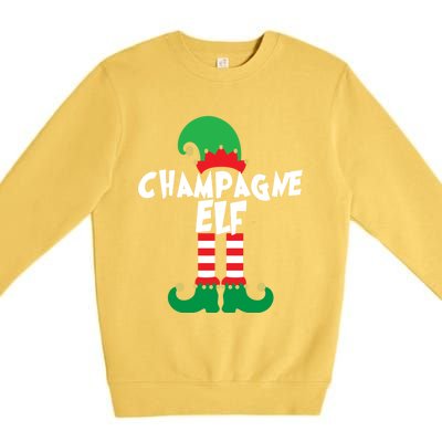 Champagne Elf Funny Christmas Squad Matching Xmas Gift Premium Crewneck Sweatshirt