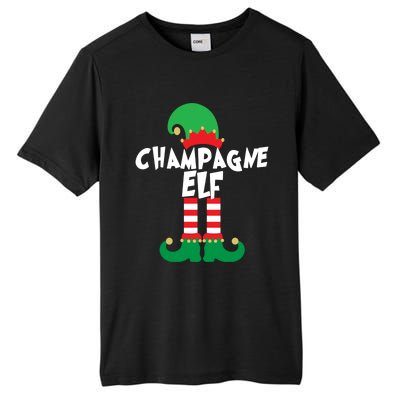 Champagne Elf Funny Christmas Squad Matching Xmas Gift Tall Fusion ChromaSoft Performance T-Shirt