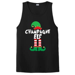 Champagne Elf Funny Christmas Squad Matching Xmas Gift PosiCharge Competitor Tank