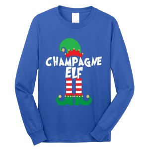 Champagne Elf Funny Christmas Squad Matching Xmas Gift Long Sleeve Shirt