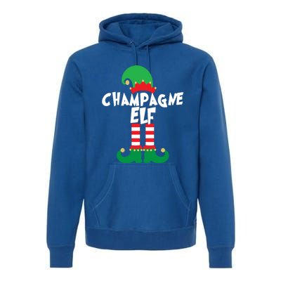 Champagne Elf Funny Christmas Squad Matching Xmas Gift Premium Hoodie