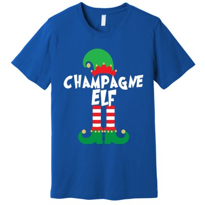 Champagne Elf Funny Christmas Squad Matching Xmas Gift Premium T-Shirt