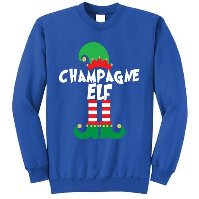 Champagne Elf Funny Christmas Squad Matching Xmas Gift Tall Sweatshirt