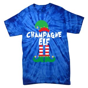 Champagne Elf Funny Christmas Squad Matching Xmas Gift Tie-Dye T-Shirt