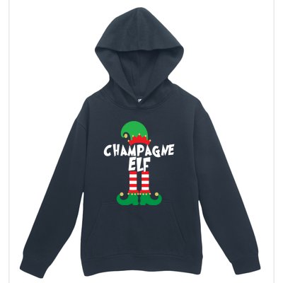 Champagne Elf Funny Christmas Squad Matching Xmas Gift Urban Pullover Hoodie