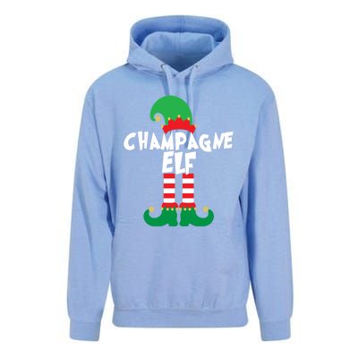 Champagne Elf Funny Christmas Squad Matching Xmas Gift Unisex Surf Hoodie