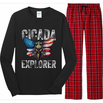 Cicada Explorer Funny Summer 2024 Insect Invasion Vintage Long Sleeve Pajama Set