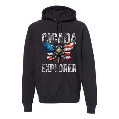 Cicada Explorer Funny Summer 2024 Insect Invasion Vintage Premium Hoodie