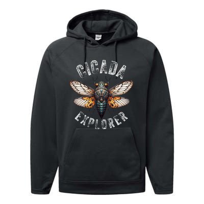 Cicada Explorer Funny Summer 2024 Insect Invasion Vintage Performance Fleece Hoodie