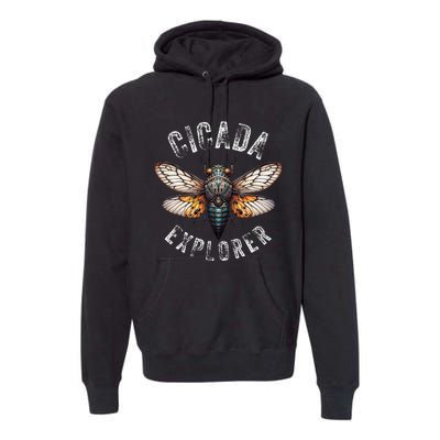 Cicada Explorer Funny Summer 2024 Insect Invasion Vintage Premium Hoodie