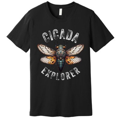 Cicada Explorer Funny Summer 2024 Insect Invasion Vintage Premium T-Shirt