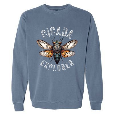 Cicada Explorer Funny Summer 2024 Insect Invasion Vintage Garment-Dyed Sweatshirt