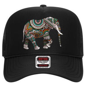 Cool Elephant For African Animal Elephant Lovers High Crown Mesh Back Trucker Hat