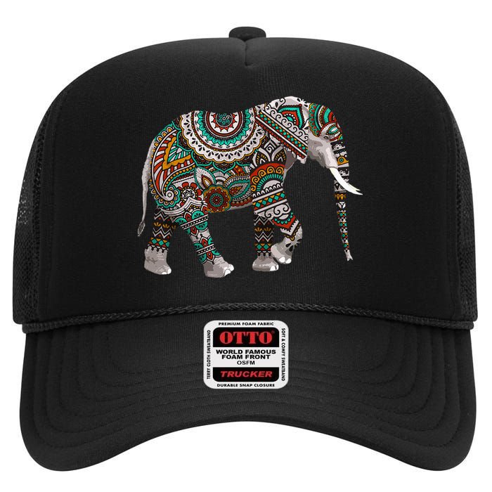 Cool Elephant For African Animal Elephant Lovers High Crown Mesh Back Trucker Hat