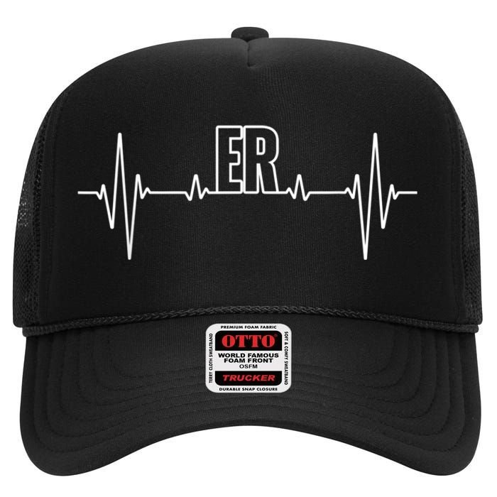 Cool ER For Men Women Emergency Room Nurse Doctor Nursing High Crown Mesh Back Trucker Hat