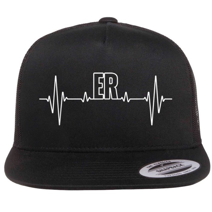 Cool ER For Men Women Emergency Room Nurse Doctor Nursing Flat Bill Trucker Hat