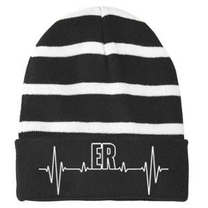 Cool ER For Men Women Emergency Room Nurse Doctor Nursing Striped Beanie with Solid Band