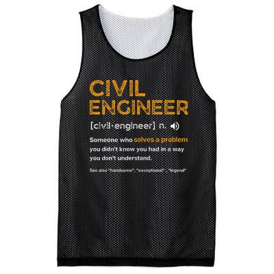 Civil Engineer Funny Definition Engineering Mesh Reversible Basketball Jersey Tank