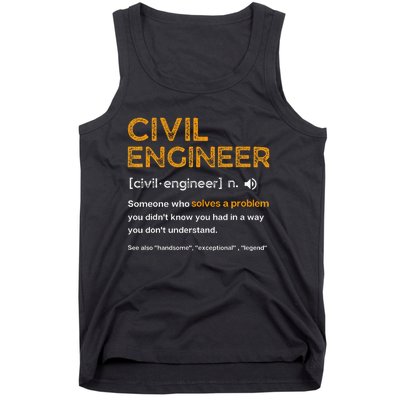 Civil Engineer Funny Definition Engineering Tank Top