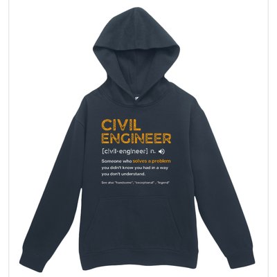 Civil Engineer Funny Definition Engineering Urban Pullover Hoodie