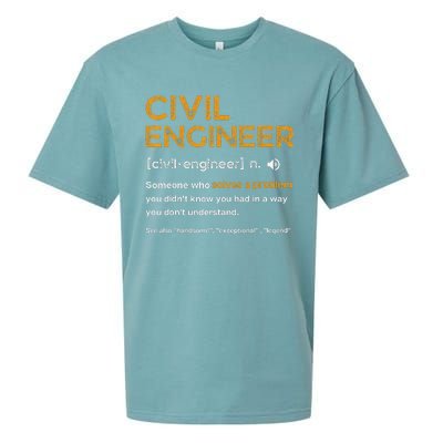 Civil Engineer Funny Definition Engineering Sueded Cloud Jersey T-Shirt