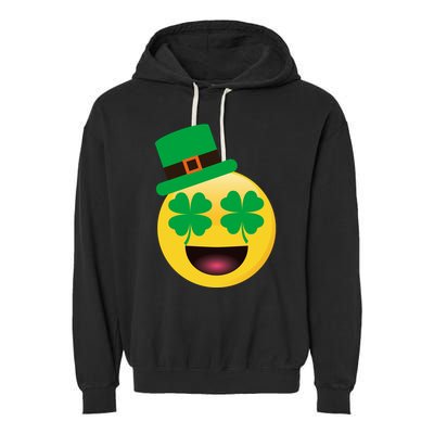 Emoji Smile Clover St. PatrickS Day Garment-Dyed Fleece Hoodie