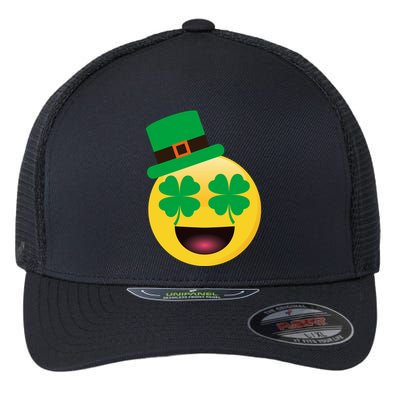 Emoji Smile Clover St. PatrickS Day Flexfit Unipanel Trucker Cap