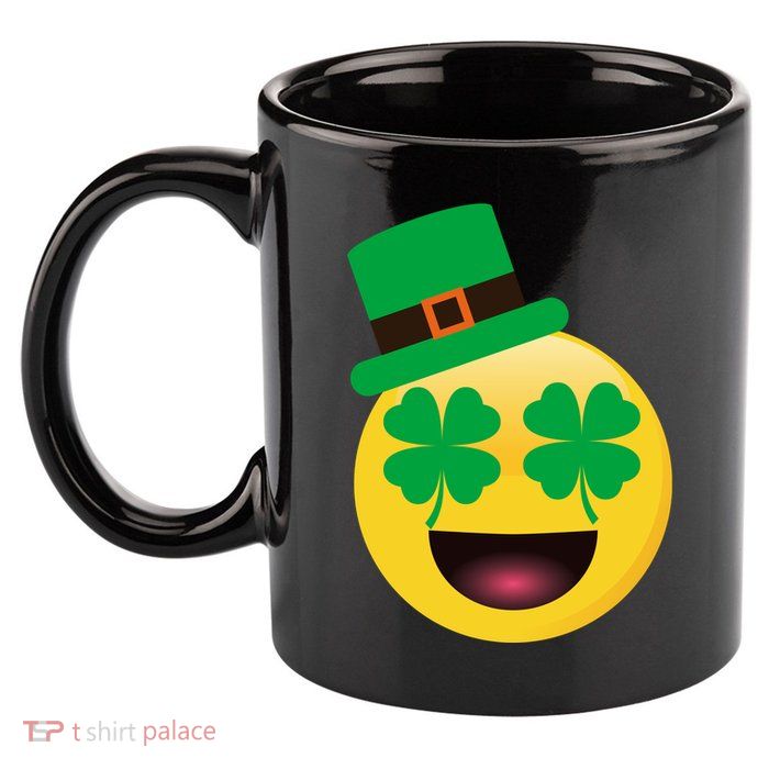 Emoji Smile Clover St. PatrickS Day 11oz C Handle Ceramic Mug