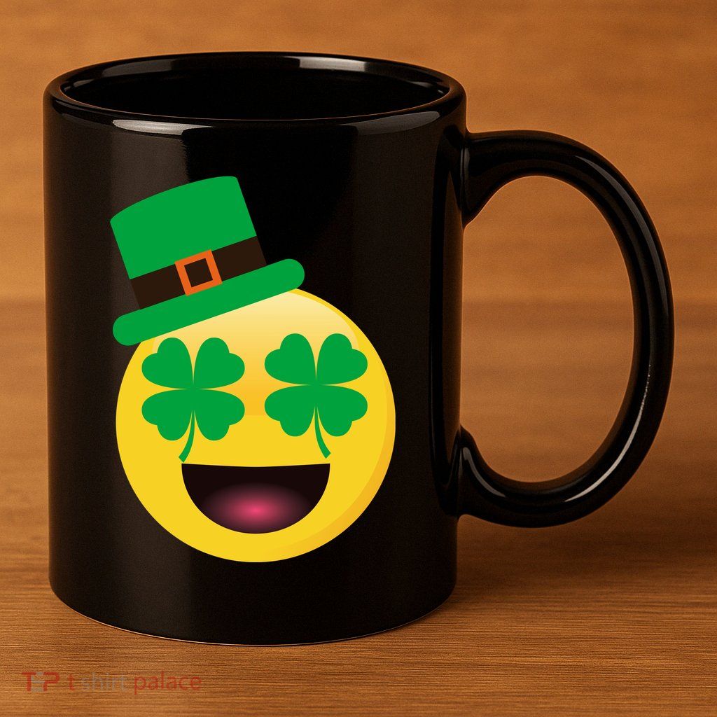 Emoji Smile Clover St. PatrickS Day 11oz C Handle Ceramic Mug