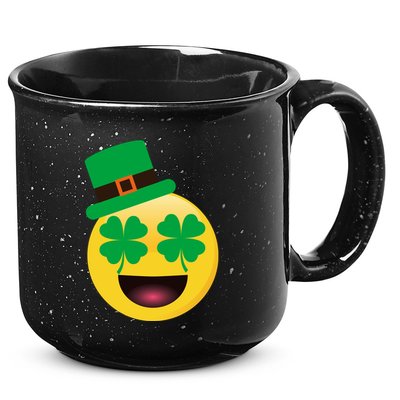 Emoji Smile Clover St. PatrickS Day 15oz Campfire Ceramic Mug