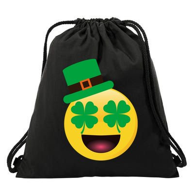 Emoji Smile Clover St. PatrickS Day Drawstring Bag