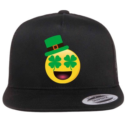 Emoji Smile Clover St. PatrickS Day Flatbill Hat