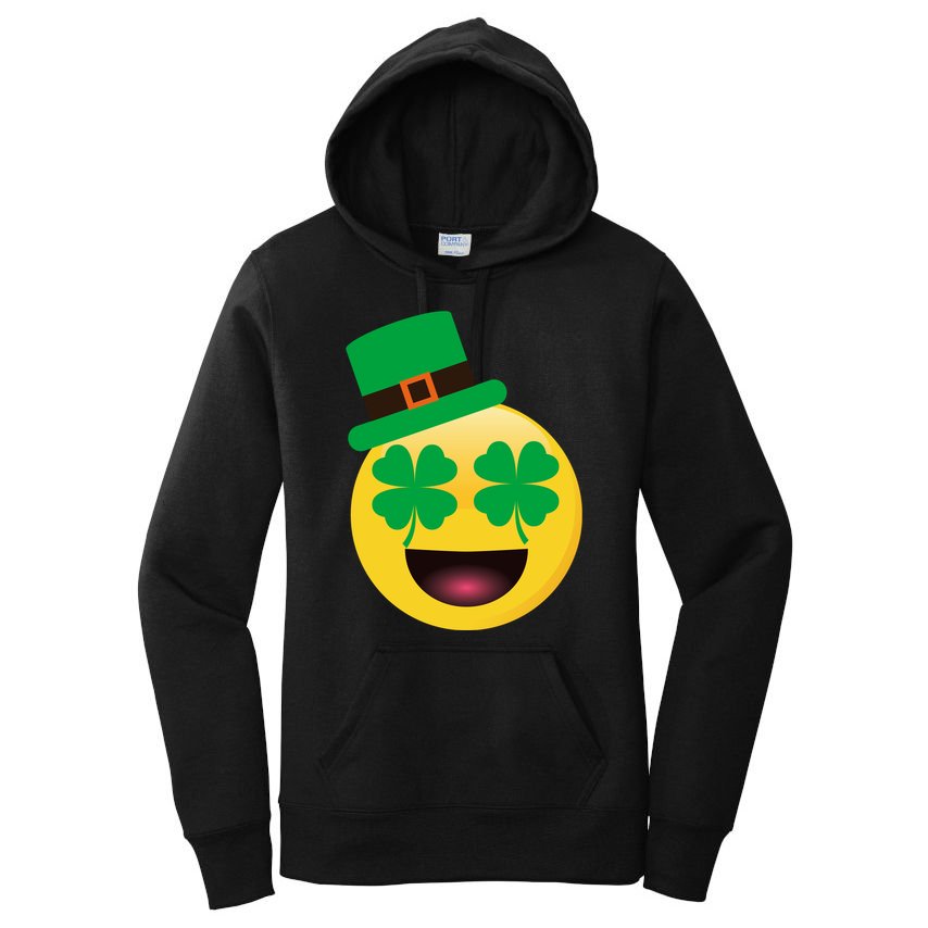 Emoji Smile Clover St. PatrickS Day Women's Pullover Hoodie
