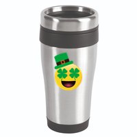 Emoji Smile Clover St. PatrickS Day 16oz Travel Tumbler