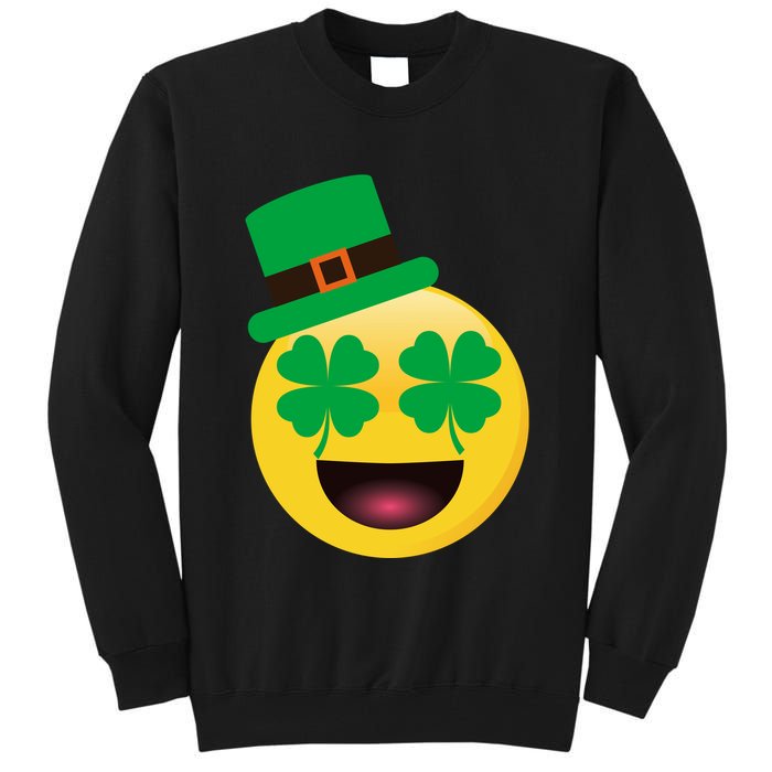 Emoji Smile Clover St. PatrickS Day Tall Sweatshirt