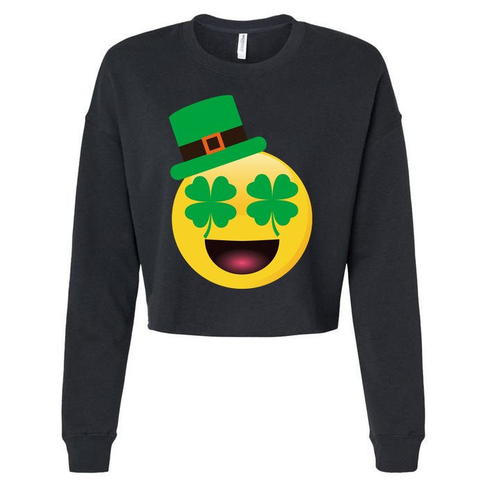 Emoji Smile Clover St. PatrickS Day Cropped Pullover Crew