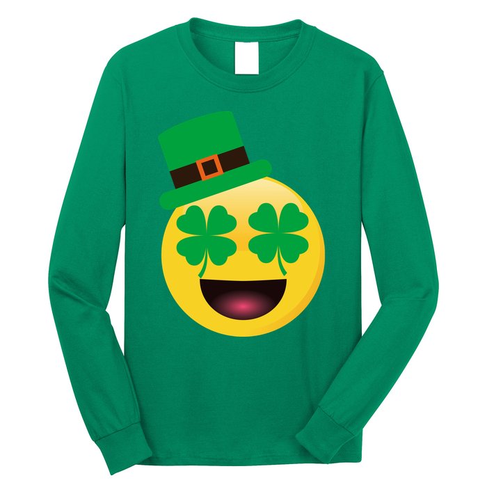Emoji Smile Clover St. PatrickS Day Long Sleeve Shirt