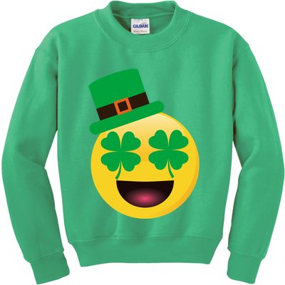 Emoji Smile Clover St. PatrickS Day Kids Sweatshirt