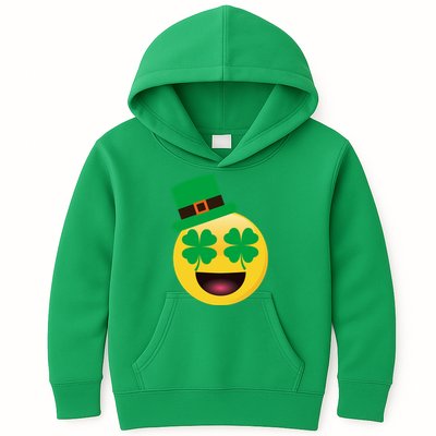 Emoji Smile Clover St. PatrickS Day Kids Hoodie