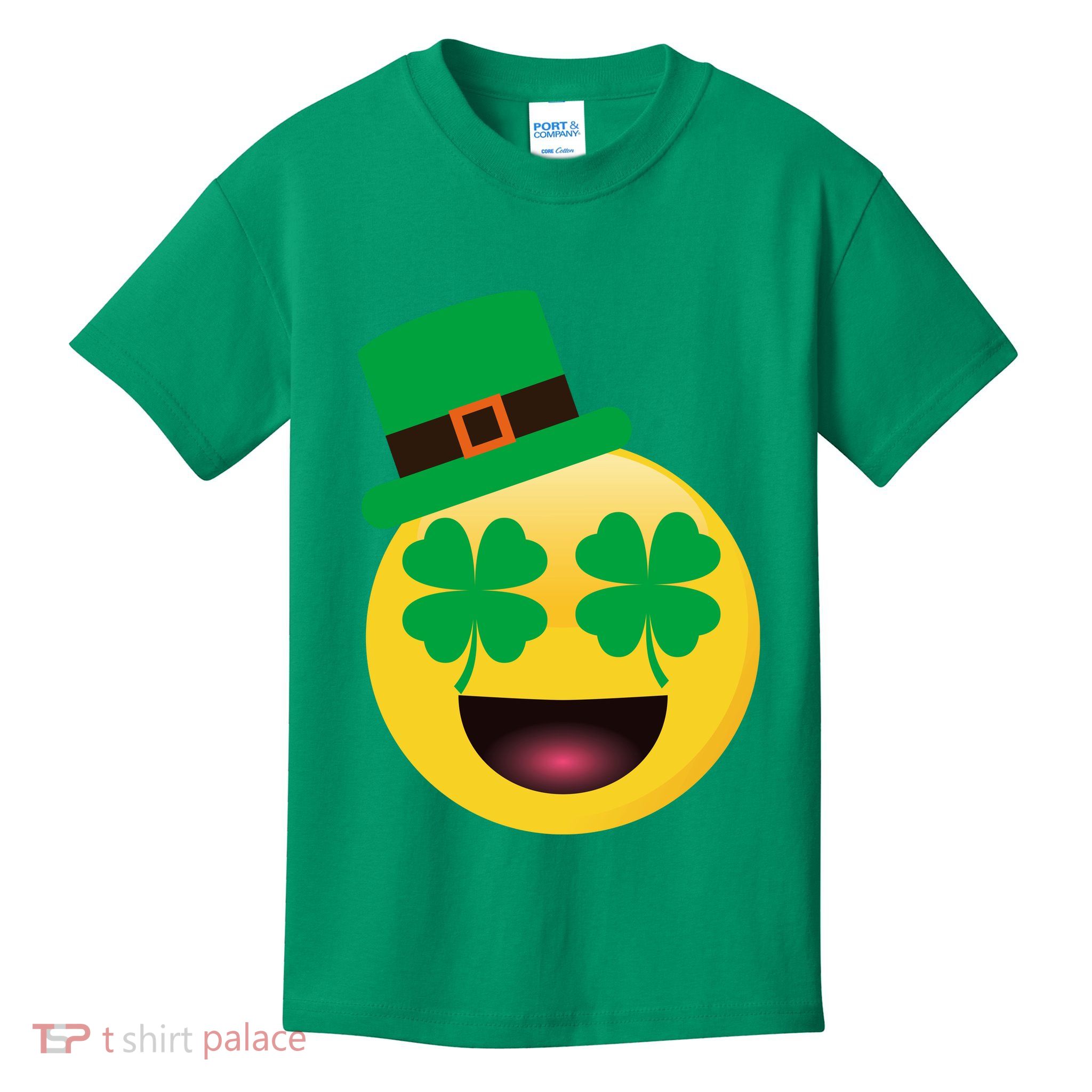 Emoji Smile Clover St. PatrickS Day Kids T-Shirt
