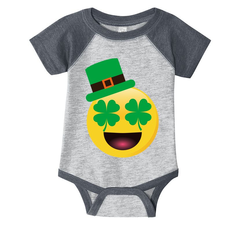 Emoji Smile Clover St. PatrickS Day Infant Baby Jersey Bodysuit