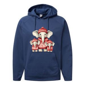 Christmas Elephant Family Matching Outfit Performance Fleece Hoodie