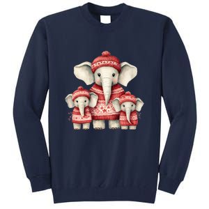 Christmas Elephant Family Matching Outfit Tall Sweatshirt