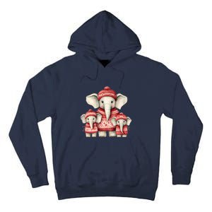 Christmas Elephant Family Matching Outfit Tall Hoodie