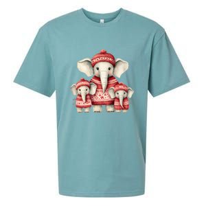 Christmas Elephant Family Matching Outfit Sueded Cloud Jersey T-Shirt