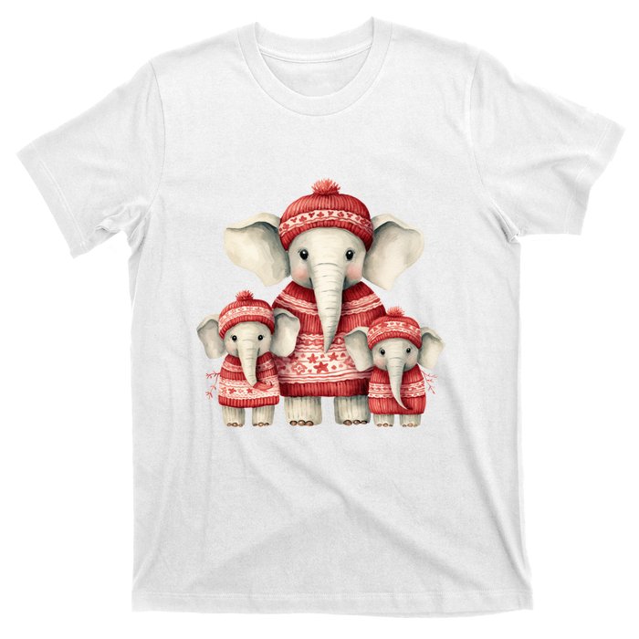 Christmas Elephant Family Matching Outfit T-Shirt