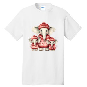 Christmas Elephant Family Matching Outfit Tall T-Shirt