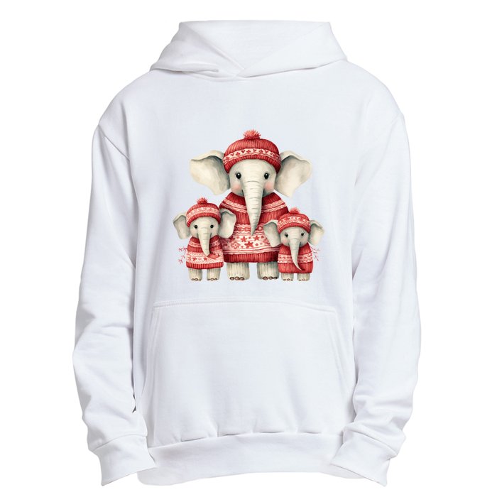 Christmas Elephant Family Matching Outfit Urban Pullover Hoodie