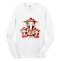 Christmas Elephant Family Matching Outfit Tall Long Sleeve T-Shirt